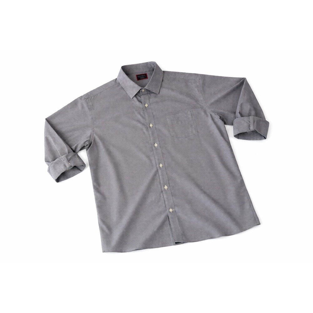 UNTUCKit Men's Long‎ Sleeve Button Down Micro-Check Blue & White 2XL